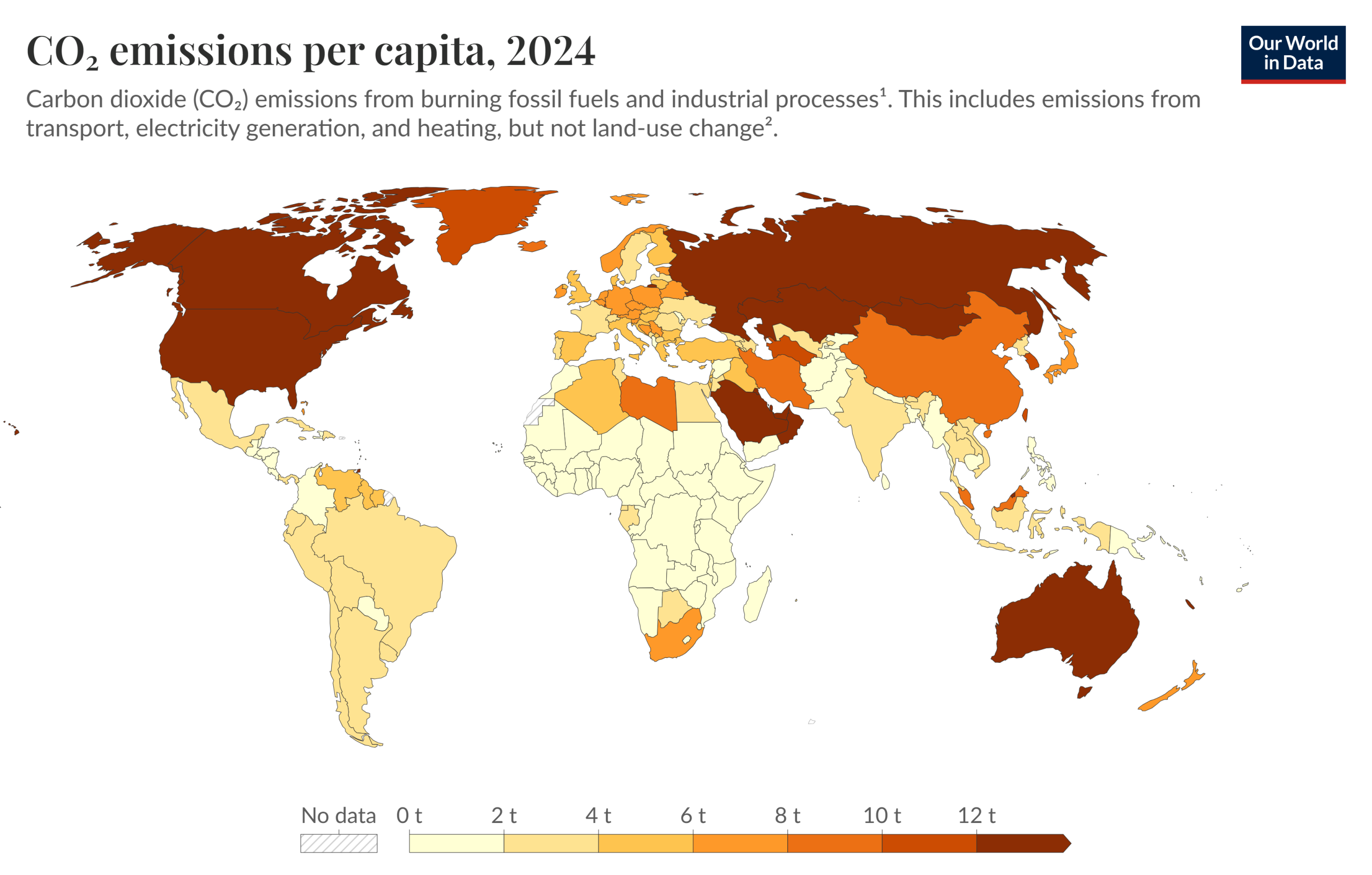 CO2 emissions per capita, 2024